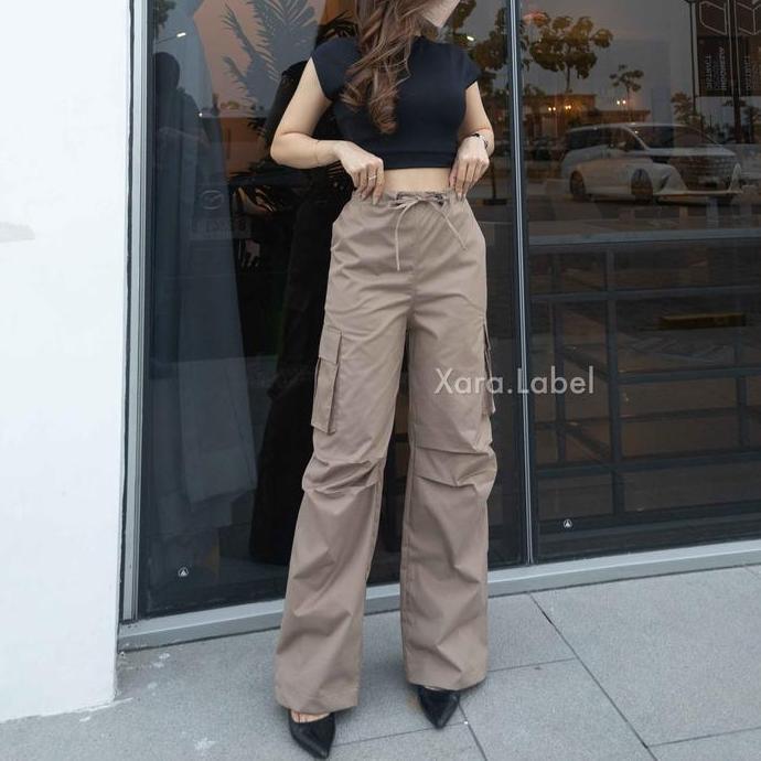 XARA - New Jessie Cargo Gombrong Pants Premium | Celana Cargo Serut Wanita | Baggy Cargo Pants Overs