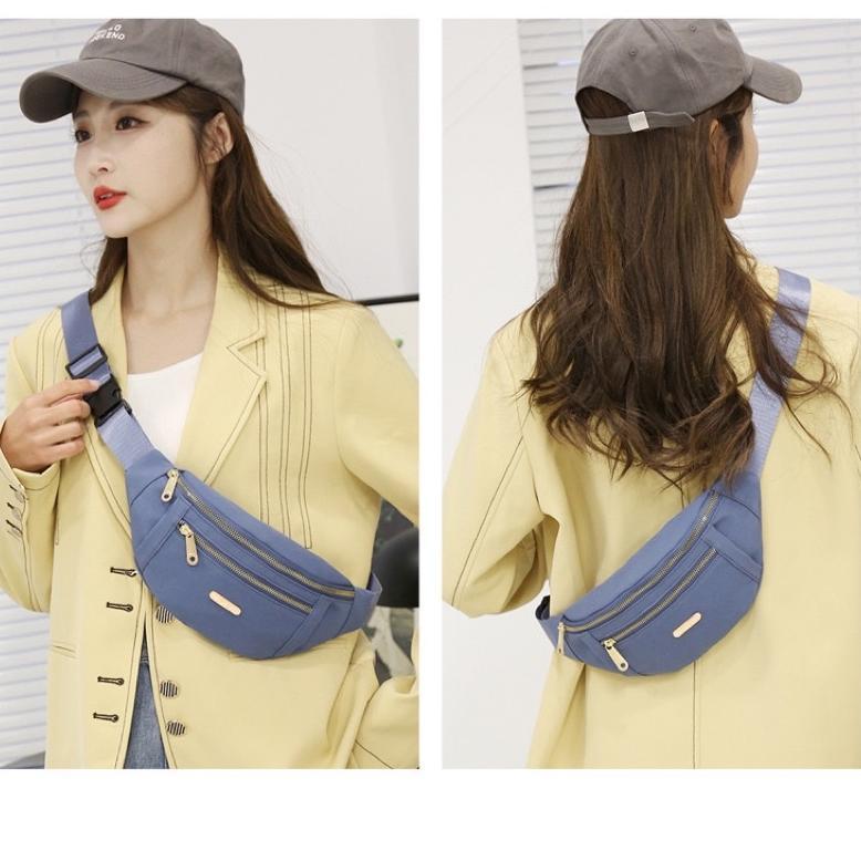 TERMURAH Tas Pinggang Wanita import Selempang Dada Waistbag Premium ORI waterproof model O