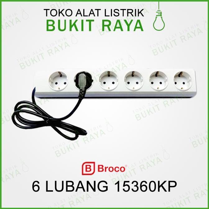 Promo 15360KP Broco Stop Kontak 6 Enam Lubang + Kabel 1,5 Meter Diskon