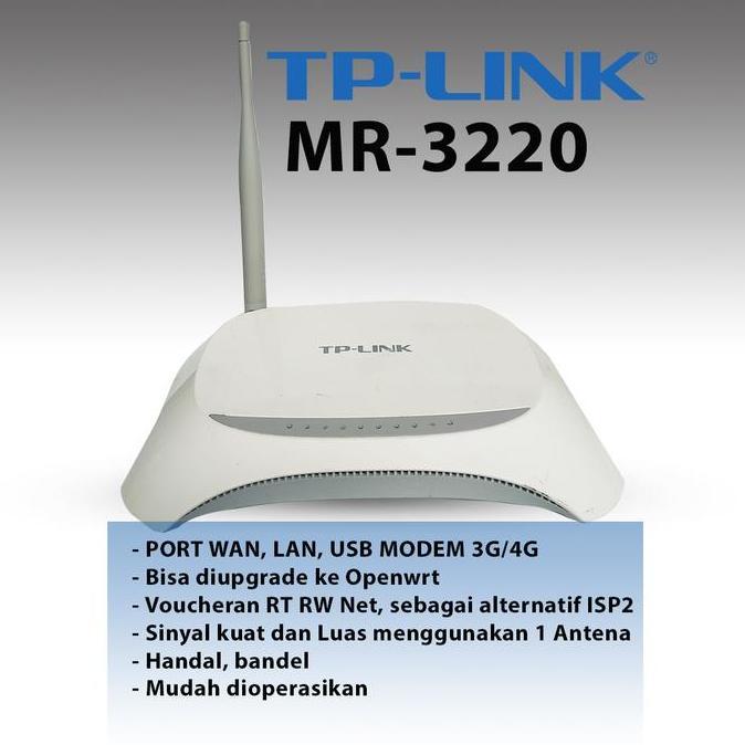 Modem Router Wireless Wifi TPlink TP-Link MR-3220 OPENWRT DDWRT Normal