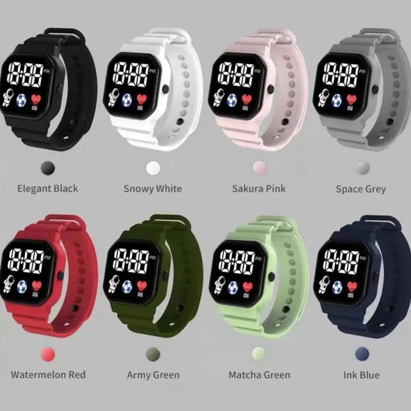 TERBARU Jam Tangan LED Silicone Jam Tangan Karet Silicone Jam Tangan Digital Unisex Jam Cewek Digita