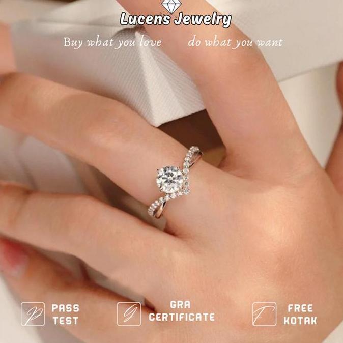 Cincin Couple Tunangan Perak Asli Nikah Emas Putih Adjustable Pasangan Nikah Lamaran Cincin Kawin