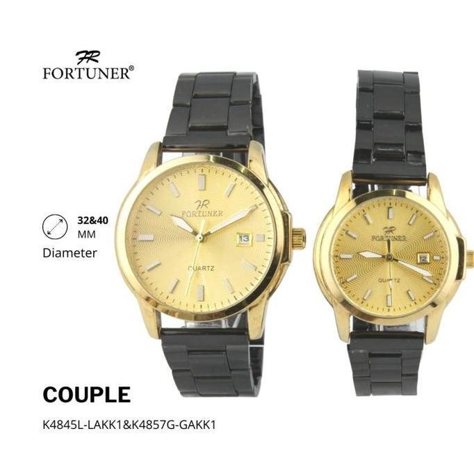 Fortuner Jam Tangan Couple Analog Quartz Water Resistant Gold Alterio