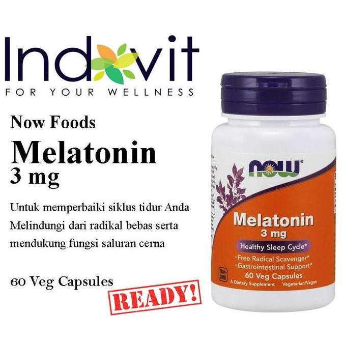 Now Food Melatonin 3mg 60 VegCap Atasi Susah Tidur Now Melatonin USA