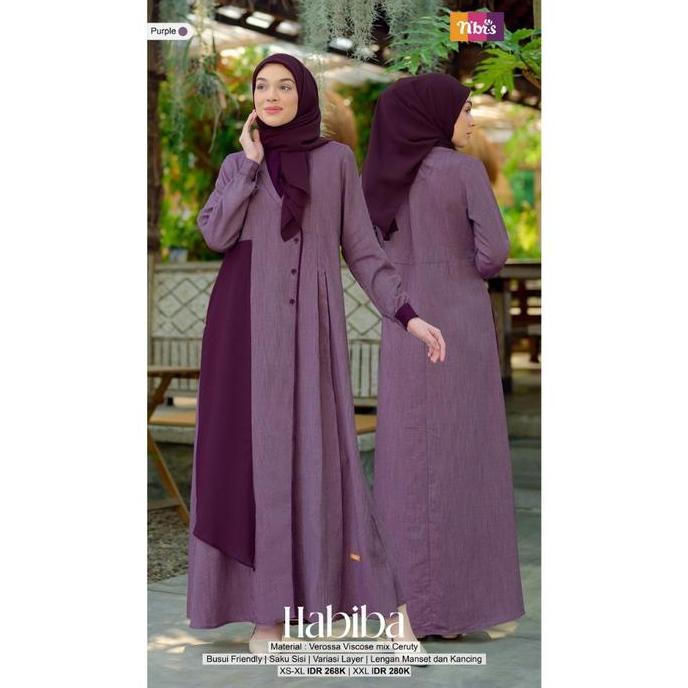 COUPLE GAMIS KOKO HABIBI & HABIBAH NIBRAS Viscose mix Cerutty