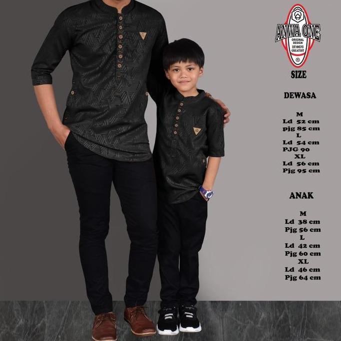 baju koko lebaran kapelan ayah dan anak/koko kurta kapel dewasa anak