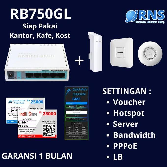 Mikrotik RB750GL + Hotspot Voucher