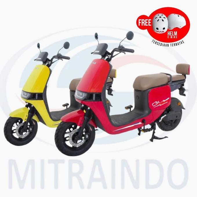 TERBARU SEPEDA LISTRIK VIAR C3X FREE 1 HELM [JABODETABEK]