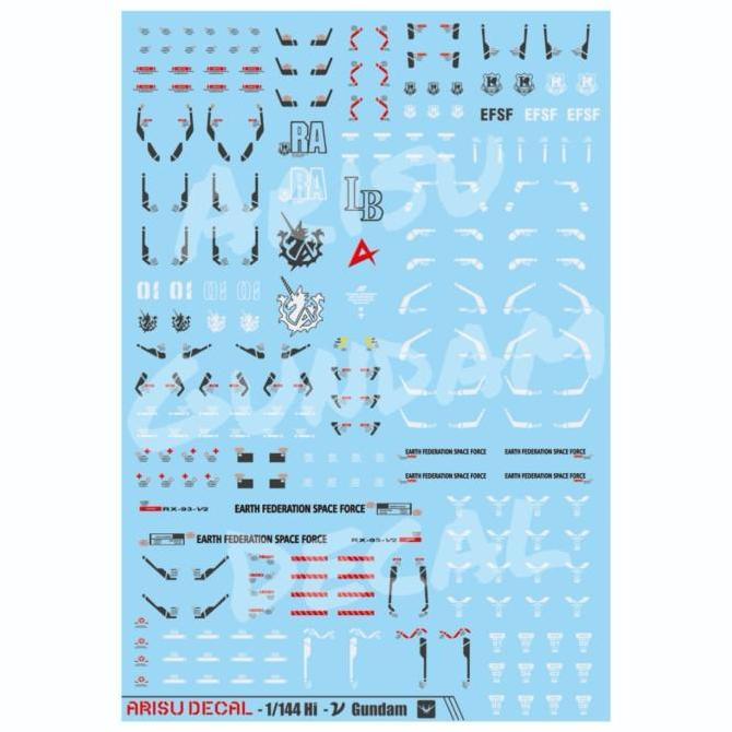 Water Slide Decal Hi-v Hi Nu Gundam Hi v HG RG 1/144 Arisu Decal
