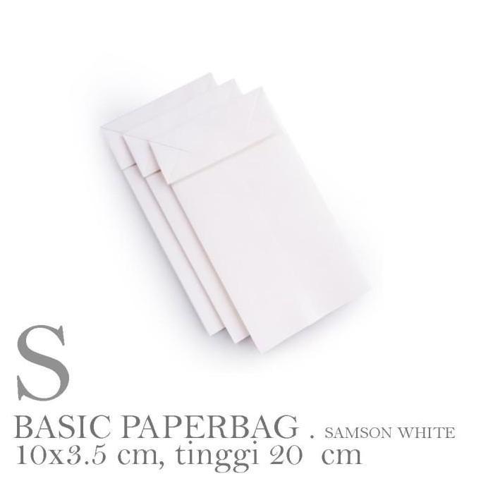 BASIC PAPERBAG PREMIUM WHITE: SMALL (S) WHITE SAMSON 140gr