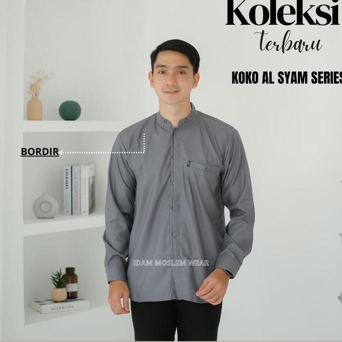 Idam Muslim Baju Koko Couple Lebaran 2025 Pasangan Muslim Seragam Keluarga Ayah Dan Anak Laki Laki K