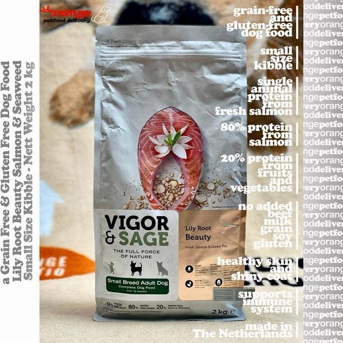 Vigor & Sage Lily Root Beauty Salmon & Seaweed Small Breed Adult 2 kg - Low Sensitivity Healthy Grai