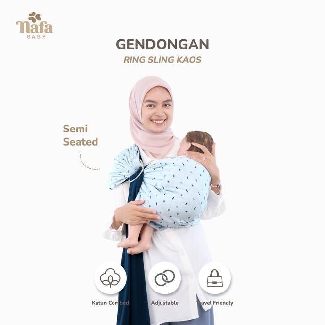 NAFA BABY - Gendongan Bayi Ring Sling Kaos Bolak Balik | Gendongan Ring Sling Kaos 2 in 1 Ready
