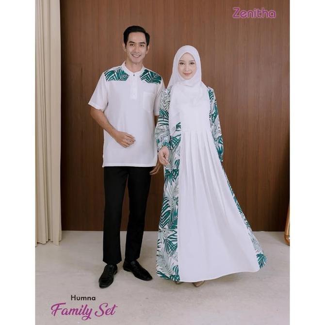 Zenitha - Humna BW (Broken White)/ Hitam/ Teracota Sarimbit Keluarga Lebaran Couple Family Set Premi