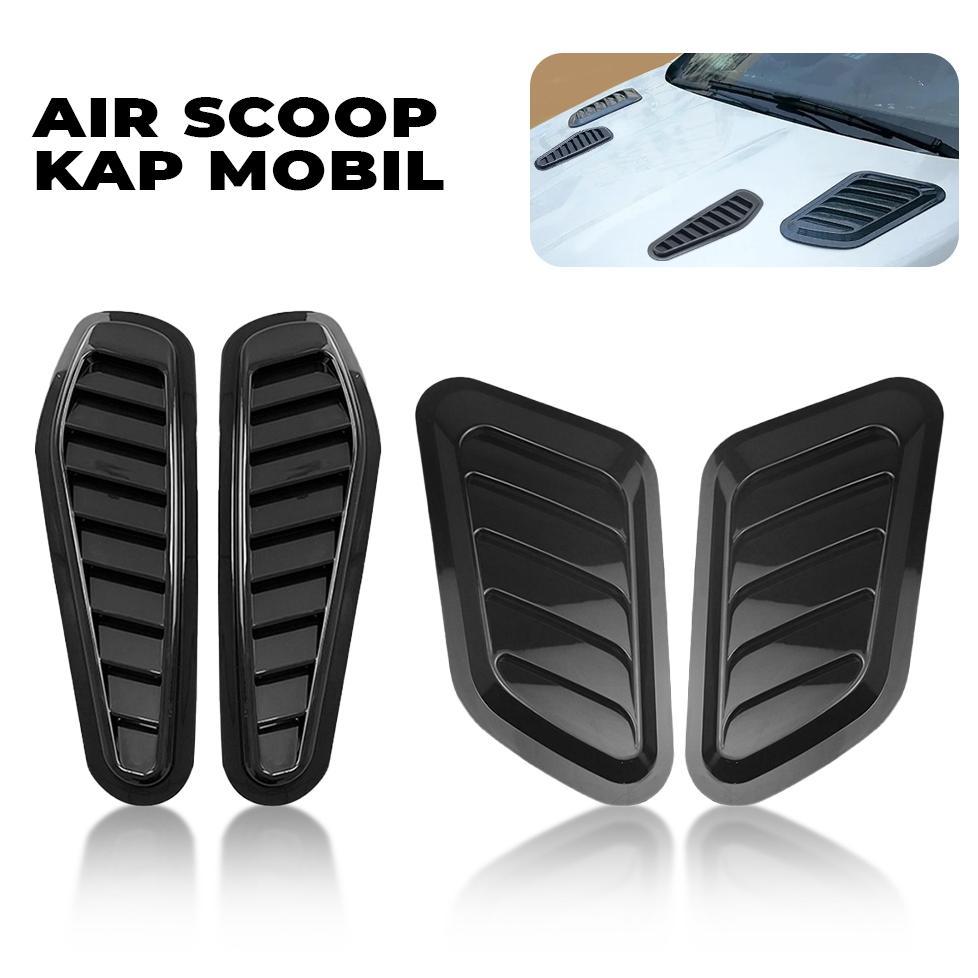Air Scoop Kap Mobil Tampilan Sporty Air Flow Intake Scoop Universal Variasi Kap Mobil