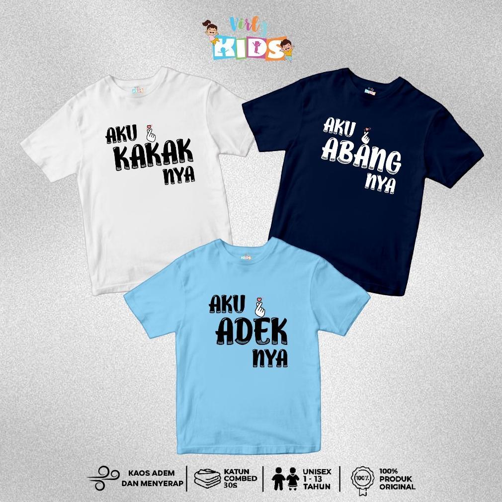New Virly Kaos Baju Anak Couple Kakak Adik Sarangheo  Katun Anak Cowok Cewek Unisex Combed 30S
