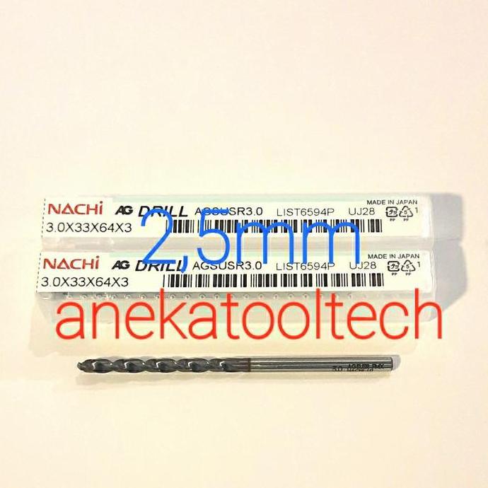 MATA BOR NACHI STAINLESS STEEL 2,5MM | MATA BOR AGSUSR 2,5MM NACHI UNTUK STAINLESS