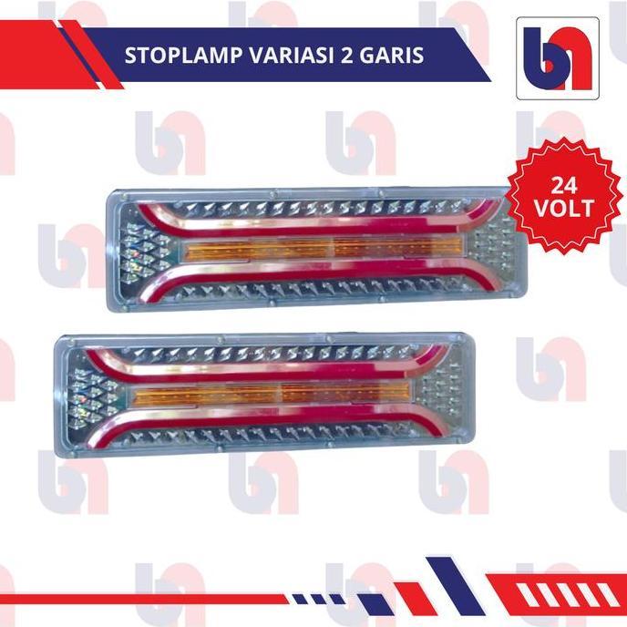 ZOVALA Stoplamp LED Variasi 2 Garis 24Volt 47Cm Lampu Rem Belakang Truk Mitsubushi Fuso Colt Diesel 