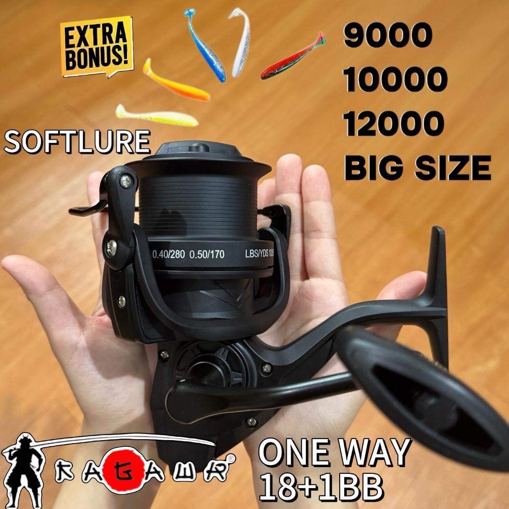 NEW KAGAWA Reel Pancing Jumbo 9000-12000 Series 18+1 One Way Bonus Softlure Spool Besi