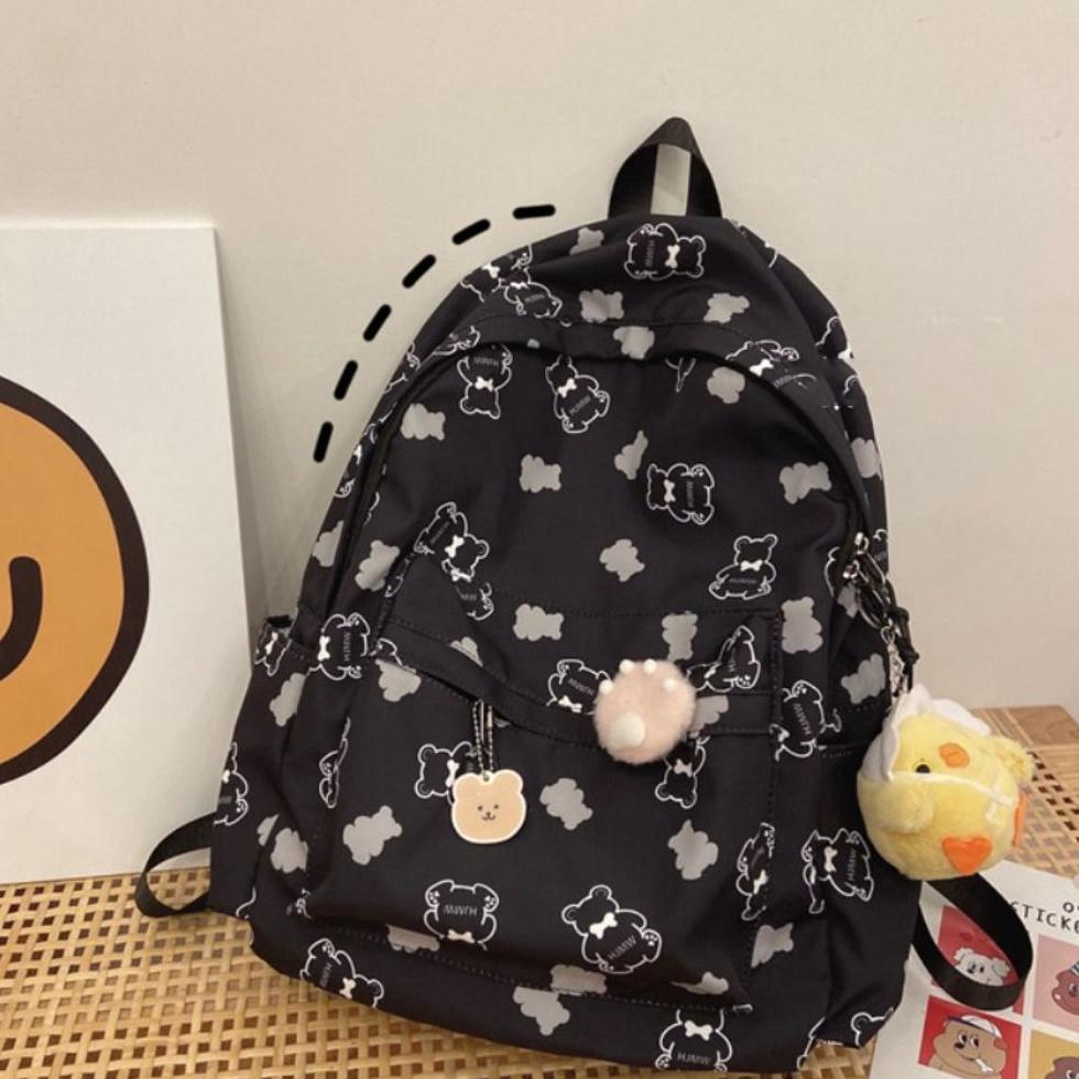 PREMIUM TAS GENDONG KECIL UNTUK WANITA PRINT MOTIF BEAR TAS MINI LUCU KOREAN STEYLE