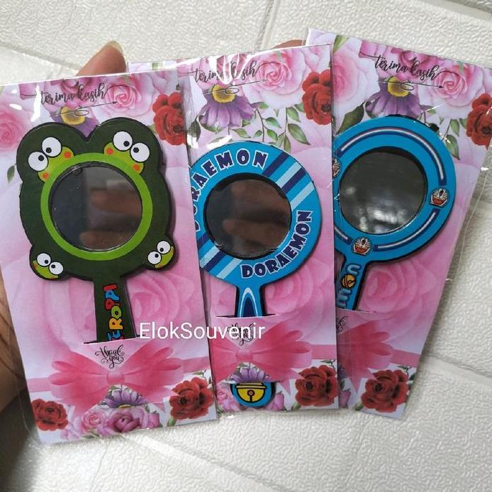 Ready 50 Pcs Souvenir Pernikahan Kaca Gagang Karakter Kemas Alas Shaby lucu dan unik