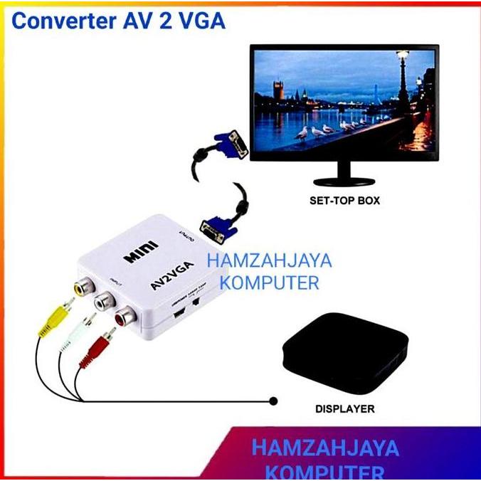 AV2VGA KONVERTER AV RCA TO VGA CONVERTER PS2 KE MONITOR MINI