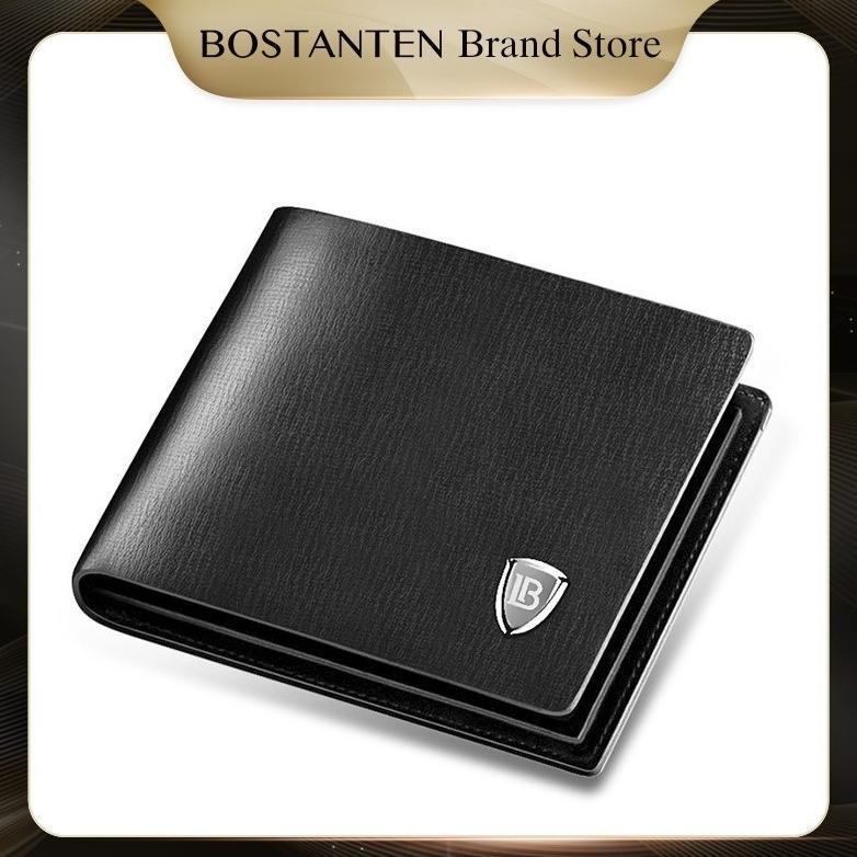 ORIGINAL BOSTANTEN DOMPET LIPAT PRIA BAHAN KULIT SAPI ASLI HITAM