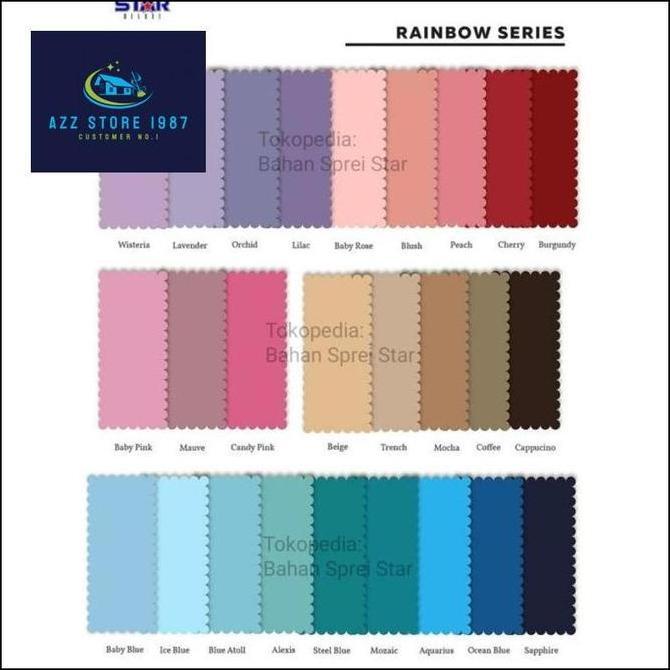 Bahan Kain Sprei Star - Polos Rainbow Series