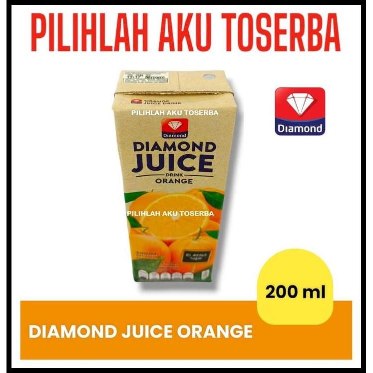 Terbaru Diamond Juice Orange Jus Jeruk 200 Ml - ( Harga 1 Dus Isi 24 Pcs )