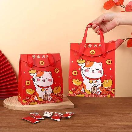 ------] Paper Bag Imlek Goodie Bag Sincia Paper Bag Lucky Cat Hampers Imlek Premium