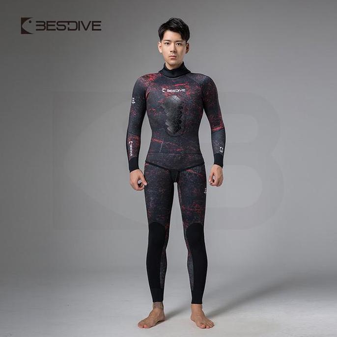 TERMURAH - BESTDIVE WETSUIT SPLASH CAMO SPEARFISHING 3mm MALE FREEDIVE