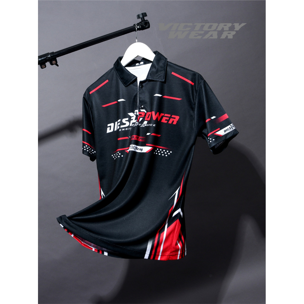 JERSEY KAOS RACING CUSTOM DIESEL POWER POLO KERAH KANCING V-NECK, KAOS SATUAN, BAHAN FULLPRINT VW42