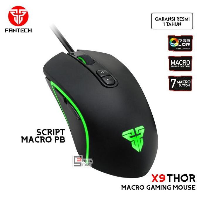 NEW Fantech THOR X9 Gaming Mouse Macro PB Original RGB 4800 DPI 7D Programmable & KANATA VX9 600 DPI