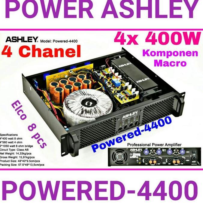 HARGA DISC - Power Ampli Ashley Powered 4400 Original 4 Chanel 4x 400W 8ohm
