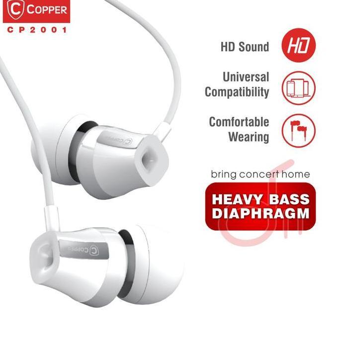 Copper Heavy Bass Cp2001 Series Earphone / Headset / Handsfree
