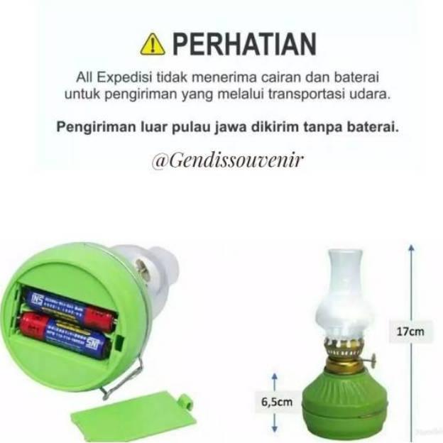 Numani LED1 Lampu teplok BATERAI bahan plastik anti pecah hemat energi