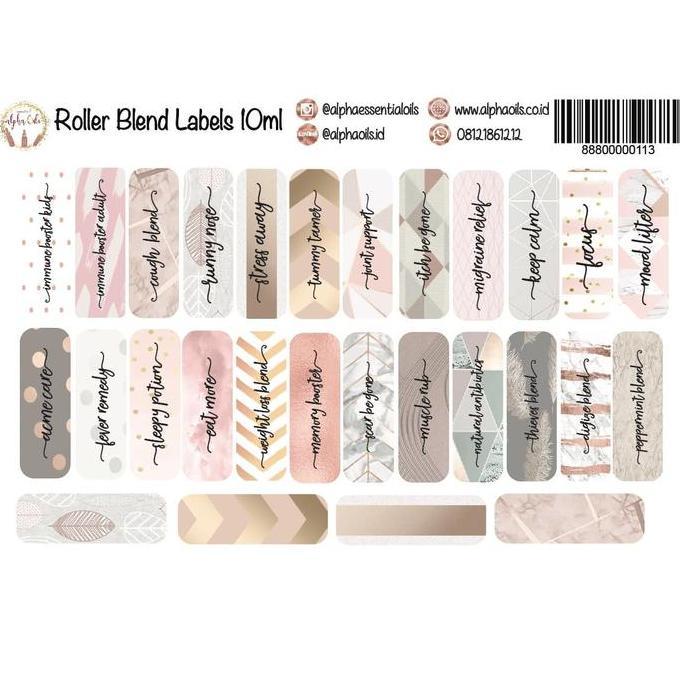 Ready stock Stiker/Label Roller Botol 10ml 28pcs