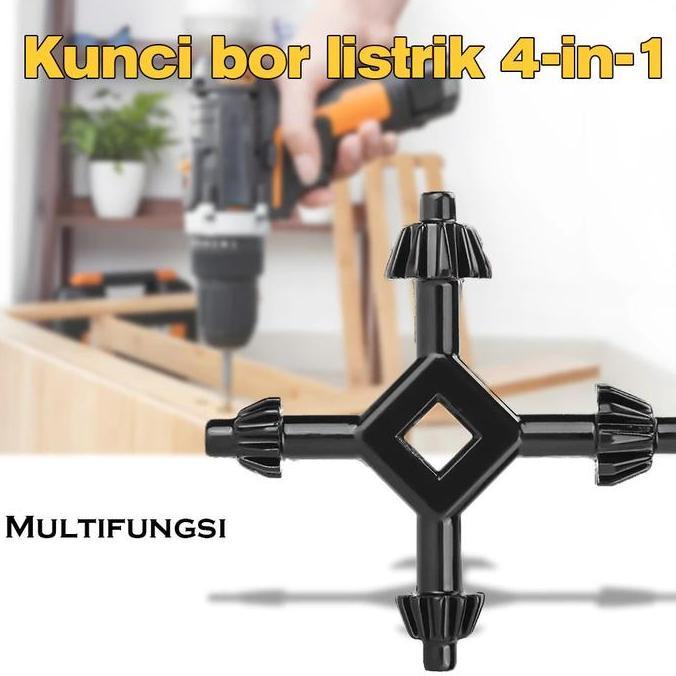 MVRO Kunci Bor Kepala Bor 4 Cabang / Drill Chuck Key 4 IN 1 UNIVERSAL
