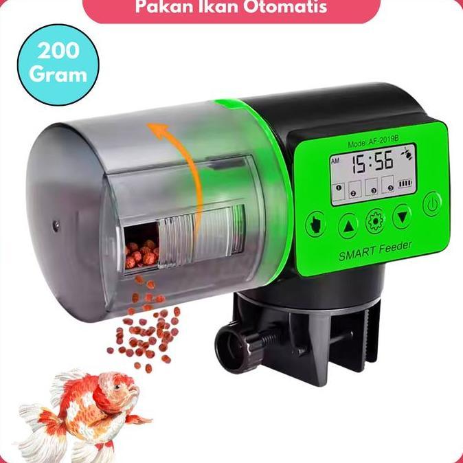 Dispenser Pakan Ikan Otomatis Alat Pemberi Makan Ikan Akuarium Kolam Otomatis Kualitas Premium