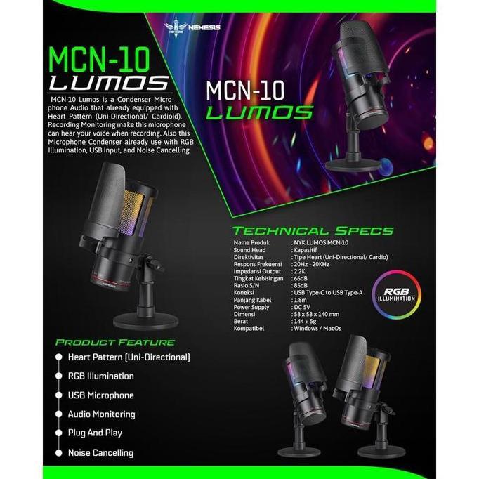 Mic Game NYK Nemesis MCN-10 Lumos  Black HAP