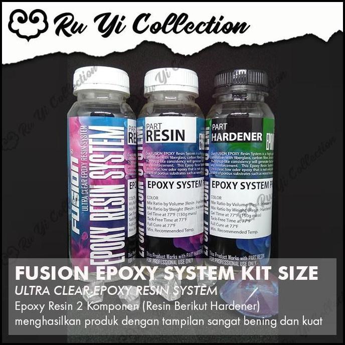 FUSION EPOXY KITSIZE 750GR ULTRA CLEAR / RESIN EPOXY BENING KERAS CARBON JORAN MEJA RESIN