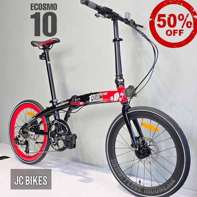 Terlaris Sepeda Lipat Element Ecosmo 10 Speed 20" Alloy Sumpah Pemuda Edition