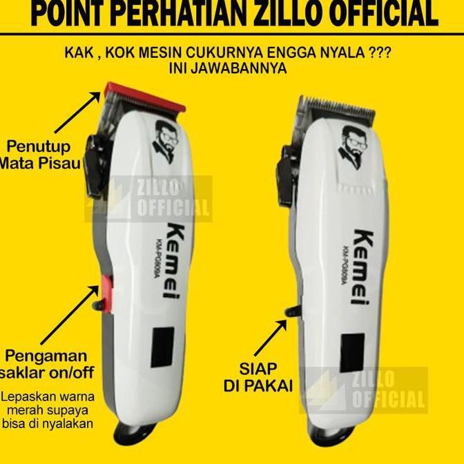 Kemei Mesin Cukur Rambut Cas Indikator Baterai Led Digital Bonus Gunting Sasak 3In1 Original Zillo