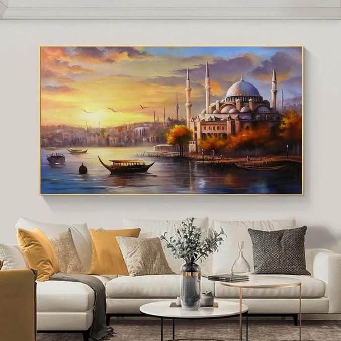 Terlaris Lukisan Pemandangan Lukisan Dinding Ruang Tamu Lukisan Canvas Besar