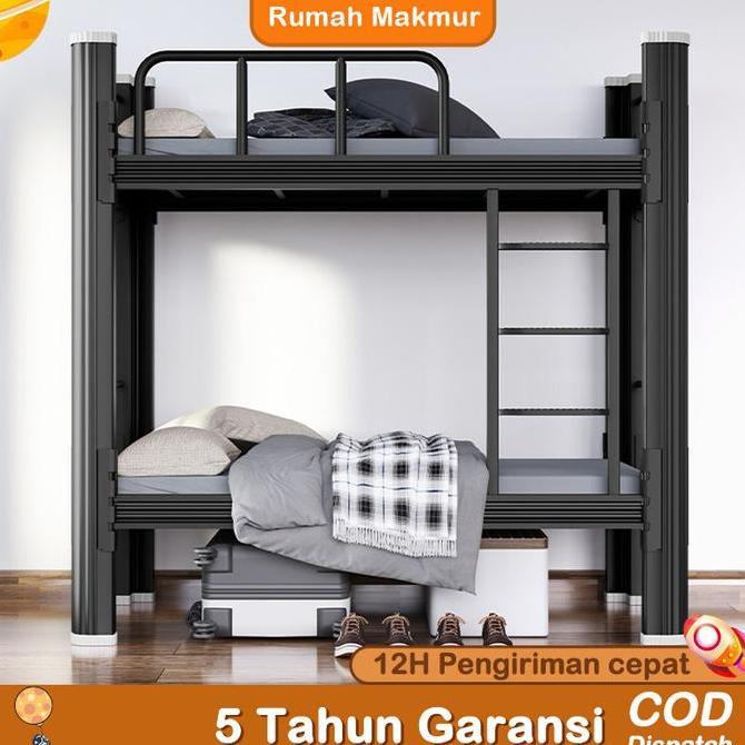 Terlaris Rm_5  Susun Besi 2 Tingkat 200X90X180 Ranjang Desain Elegan & Modern Tempat Tidur Atas-Bawa