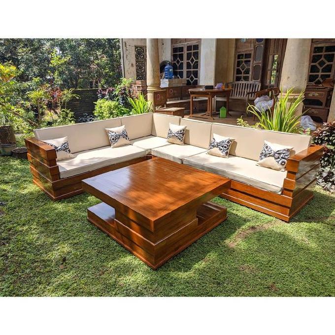 Terlaris Kursi Sudut Minimalis Box Kayu Jati Jepara Kursi Tamu Modern Chairs