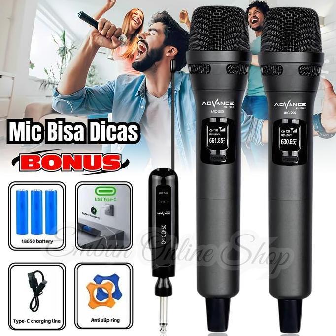 WARUNGLEKYANTO - MICROPHONE MIC DUET TANPA KABEL ADVANCE MIC-29 | MIC KARAOKE BLUETOOTH | MICROPHONE