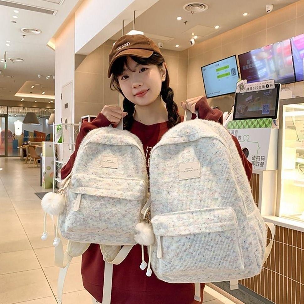 ORIGINAL TAS SEKOLAH INS LUCU WANITA PELANGI TAS BAHU JEPANG  FASHION KULIAH TAS RANSEL WARNA-WARNI 