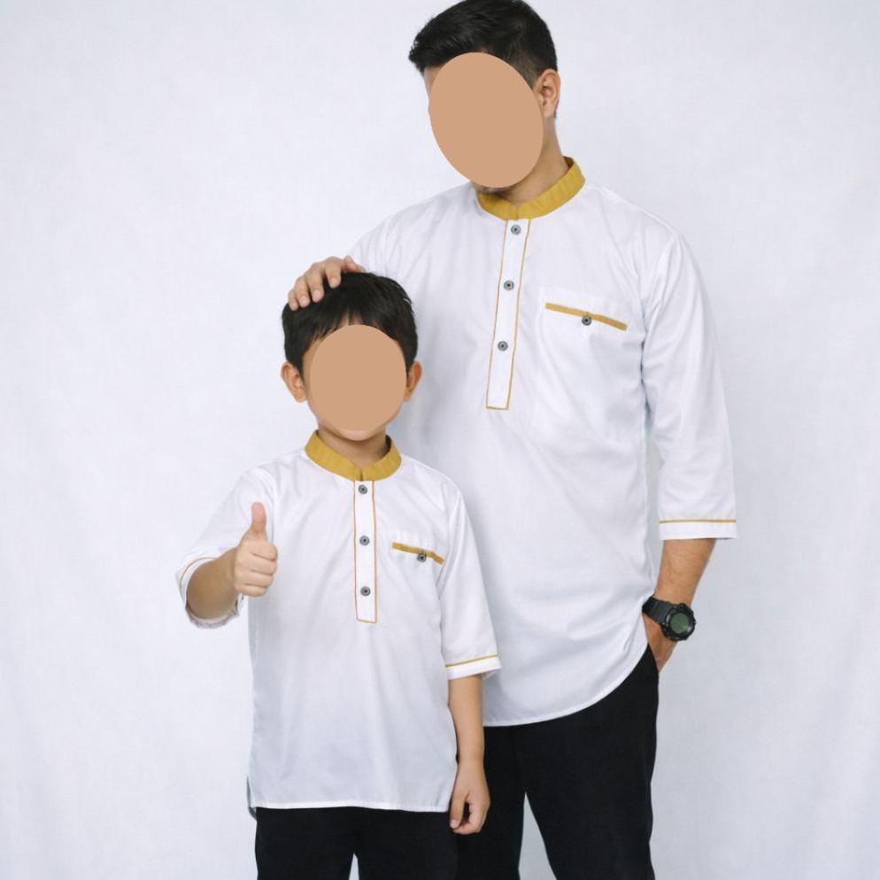 TERBARU Baju Koko Kurta Pria Couple Ayah dan Anak laki laki Lengan 3/4 Bahan Toyobo Royal Mix warna 