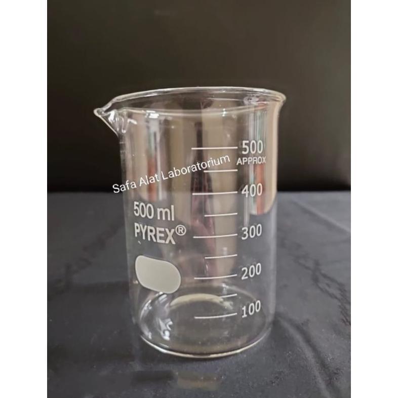 Ready Beaker Glass 500ml Pyrex Gelas Kimia Gelas Piala Gelas Takar Pyrex